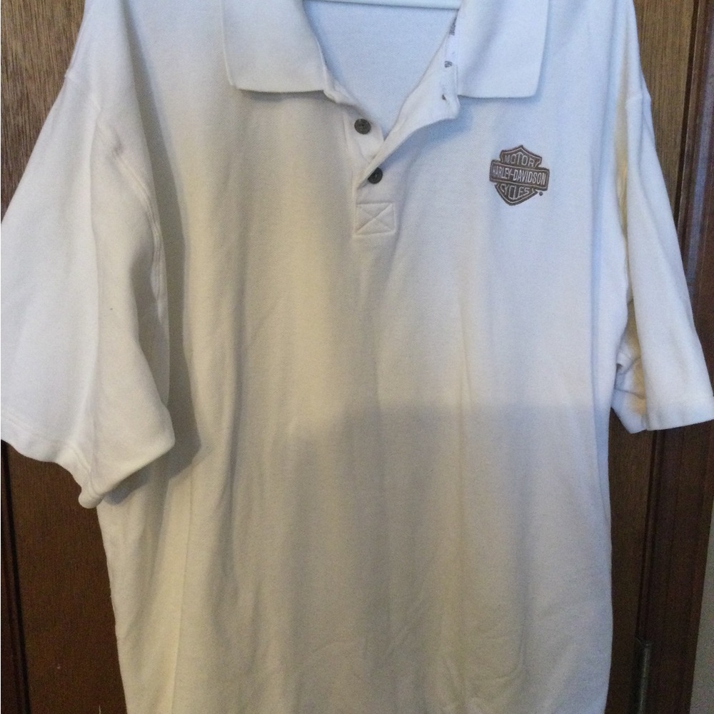 Men’s Harley Davidson White Short Sleeve Polo Size XXL